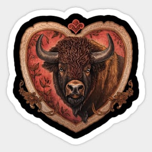 Bison Love Design Sticker